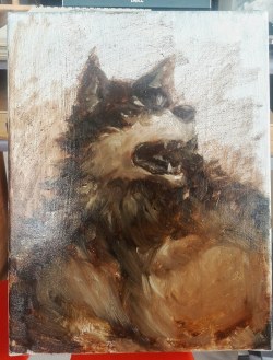 racoonwolf:    Werewolf bust, oil on canvas,