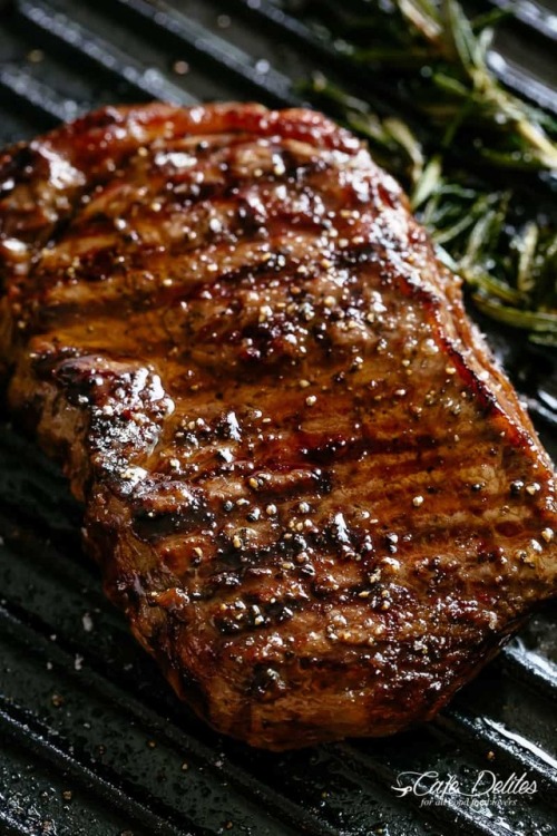 foodffs - GRILLED STEAK WITH A GARLIC BLACK PEPPER BROWN BUTTER...