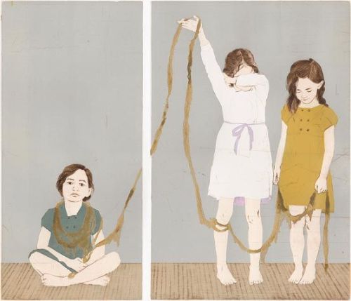 womeninarthistory: Indirectly Attached: Girls and Gold, 2014, Ellen Heck