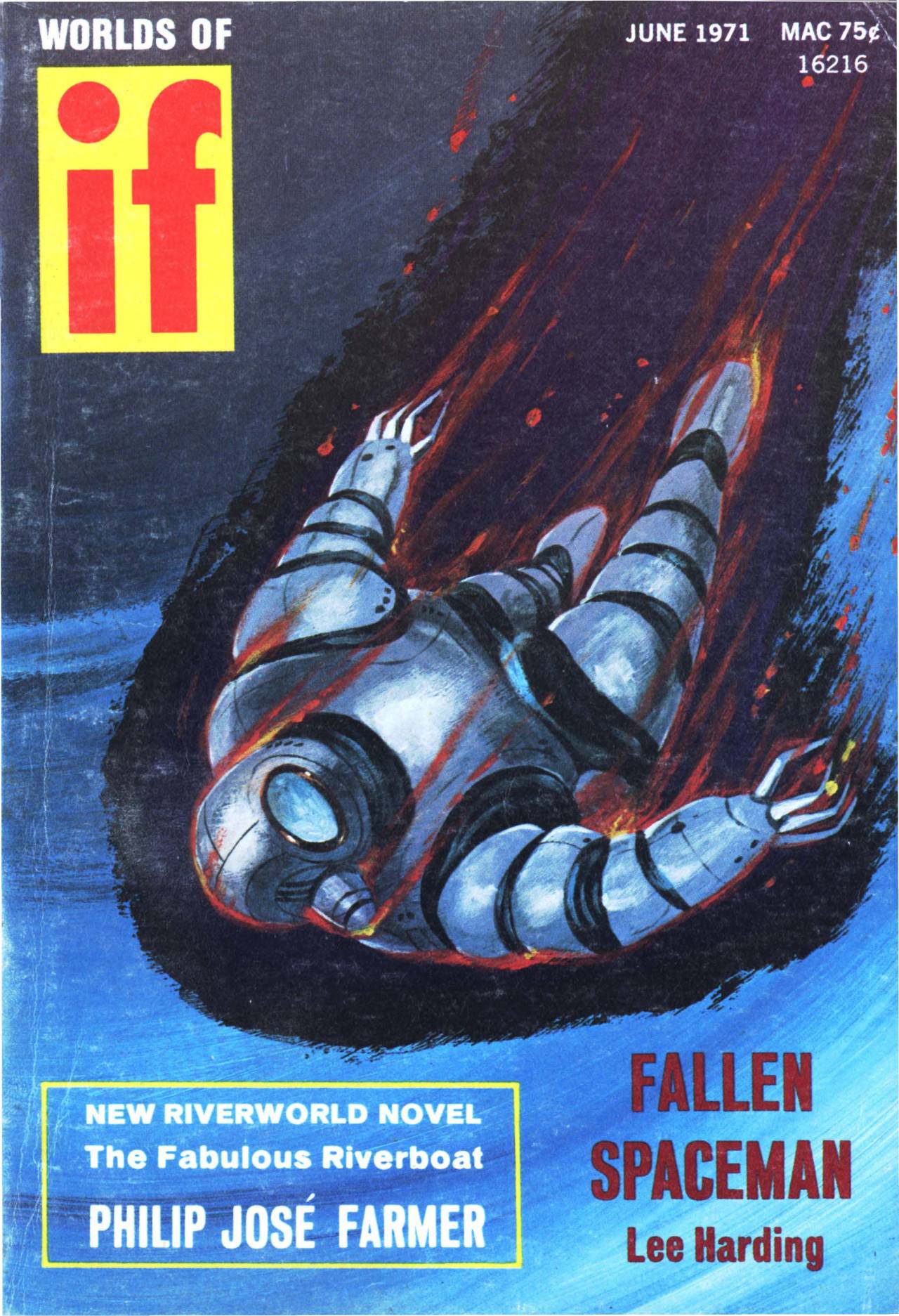 scificovers:  If vol 20 no 11, May-June 1971. Cover by Jack Gaughan illustrating “Fallen