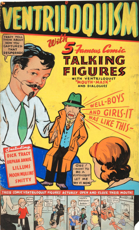 ‘Ventriloquism’ With 5 Famous Comics Talking Figures - This 1930s book contained four thin cardboard