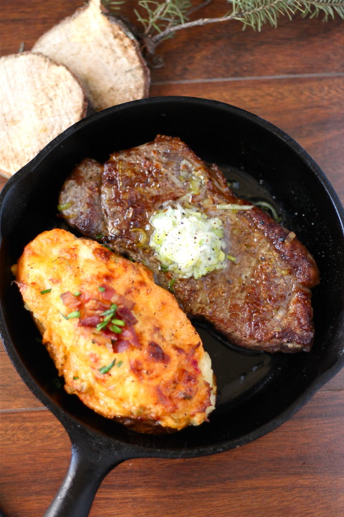 do-not-touch-my-food - Steaks with Leek Compound Butter and...