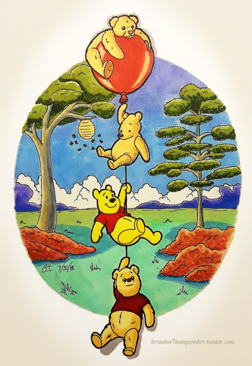 brandonthompsonart - “Pooh hasn’t much Brain, but he never comes...