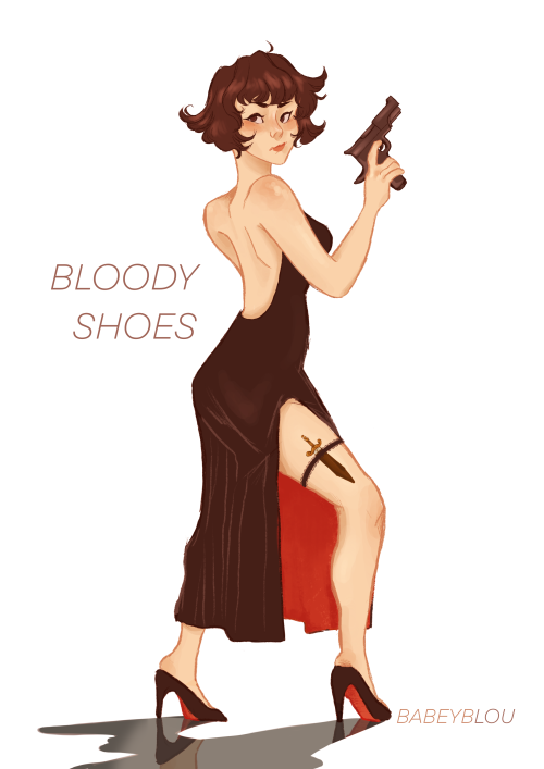 blood on her hands and beneath her heels 