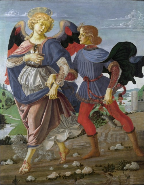 Tobias y el Ángel por Andrea Verrocchio, 1470-80.