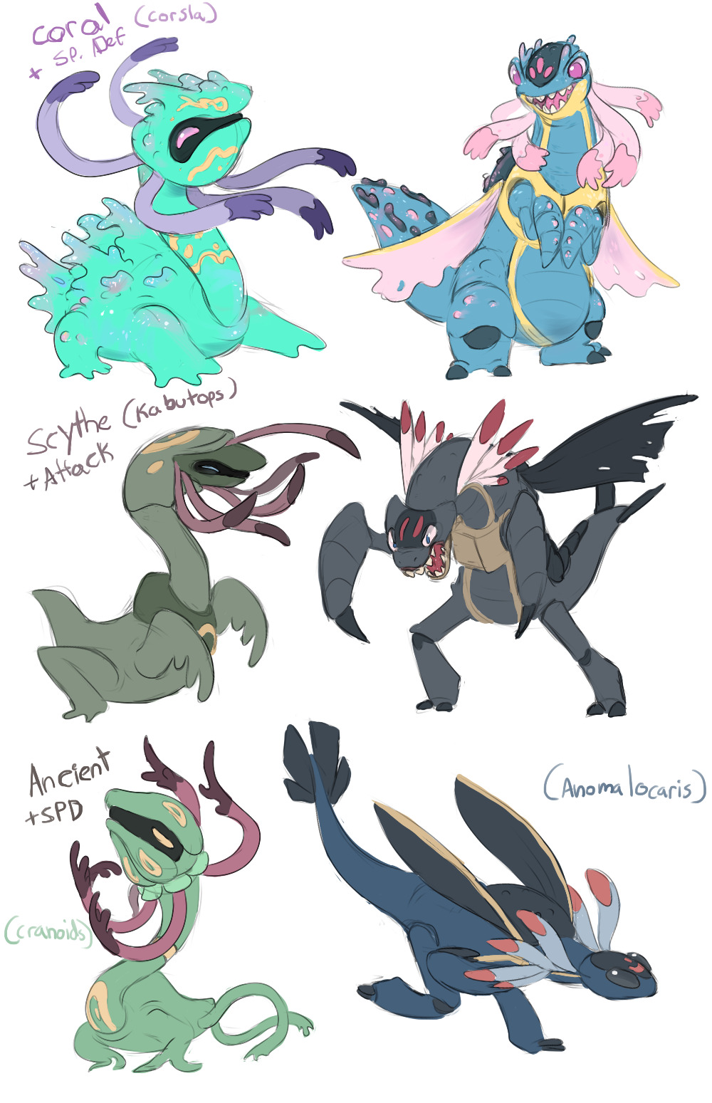 Cradily+Armaldo Variations! (Part 1 featuring their pre-evos) Hey everyone,  here is part 2 of my Lileep-Anorith Line variations!... – @srarlight on  Tumblr