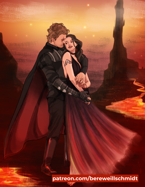 weillschmidtdoodles:Anidala Week | 06 | Favourite ParallelEmpress Amidala and her Vaderkin.On her ar