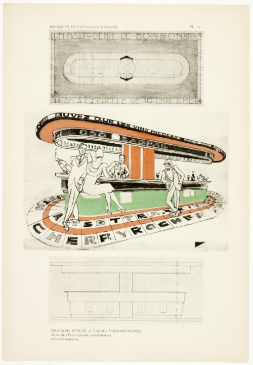 J. Mayor, Urban kiosks and pavilions, 1925. L’exposition internationale des arts decoratifs modernes