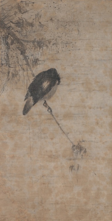 Willow and Magpie, Fachang Muqi, mid-1200s, Cleveland Museum of Art: Chinese ArtSize: Image: 60.4 x 