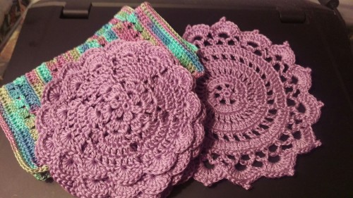 Coasters And Dish Cloths For Steph, Cotton.