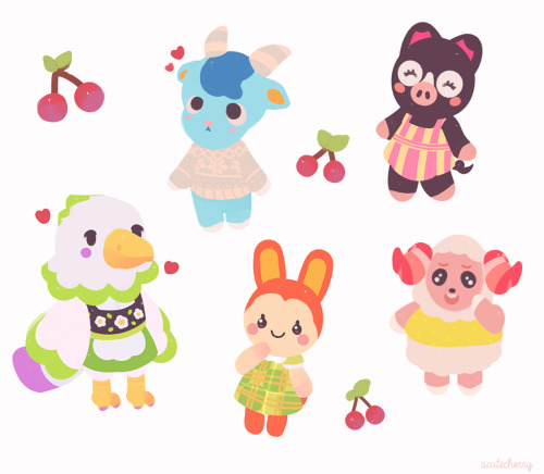 acutecherry: Villagers in my island so far, I love them  (ღ˘⌣˘ღ)