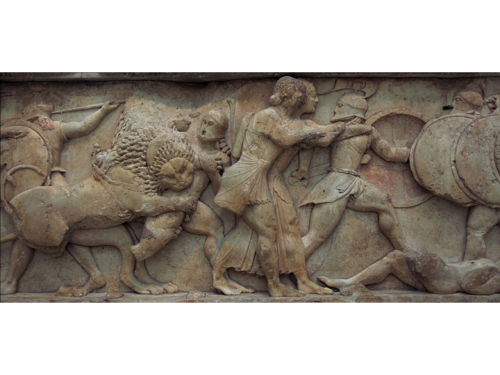  Battle between Gods and Giants, north frieze of Siphnian Treasury at Delphi, c. 525