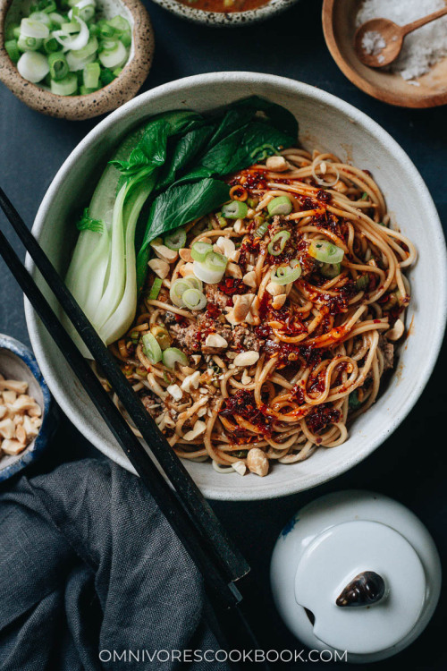 Vegan Dan Dan NoodlesThe tender noodles are served in a rich sauce that is nutty, spicy, and extra f