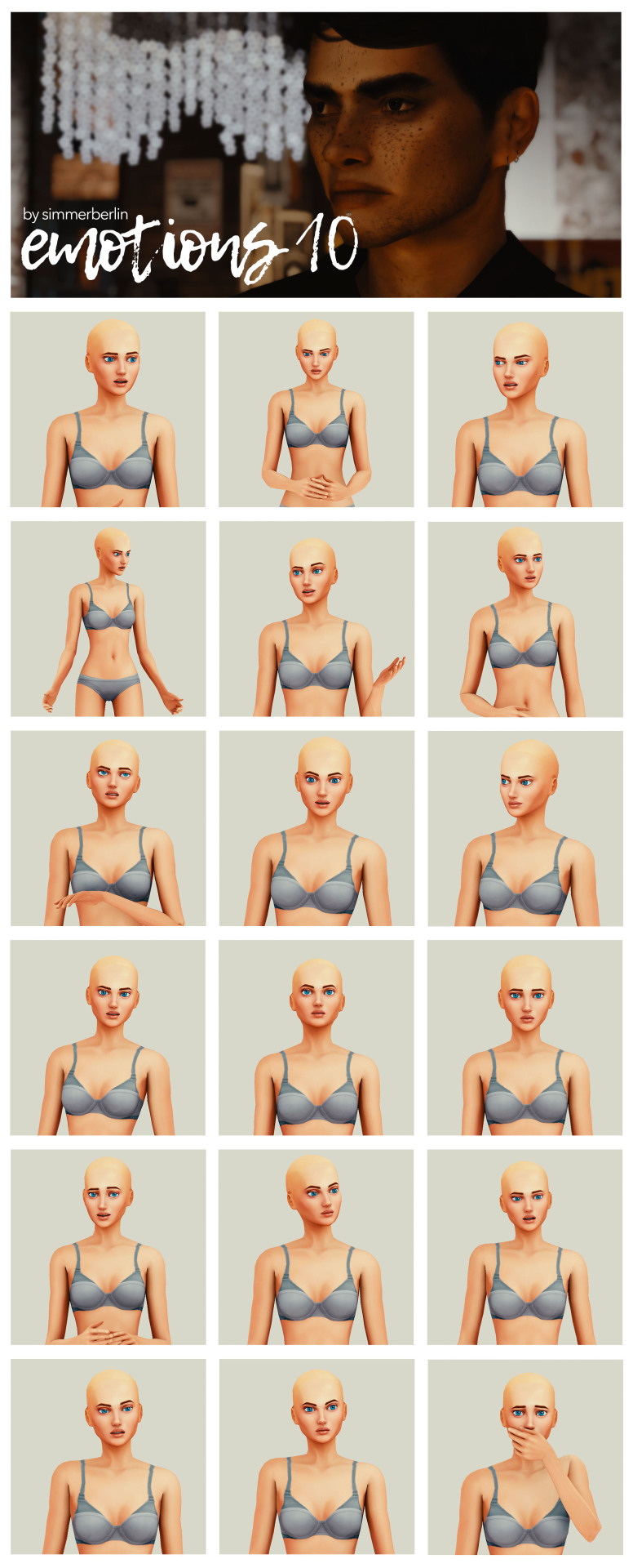 Mod The Sims - Male Emotions - Poses 32 to 45