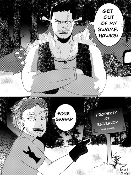 AU Where Endeavor becomes an ogre and his best friend who is not a donkey comes around to talk to hi