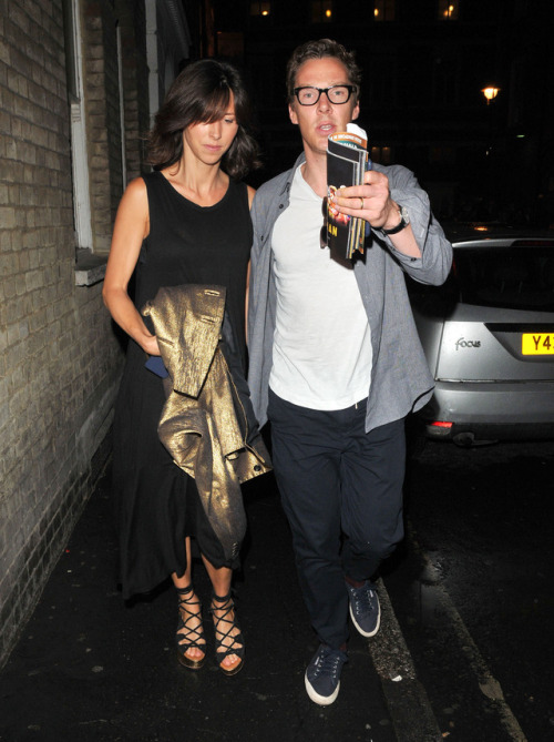 Enjoying a date night together, Benedict Cumberbatch, 41, and Sophie Hunter, 39, were spotted exitin