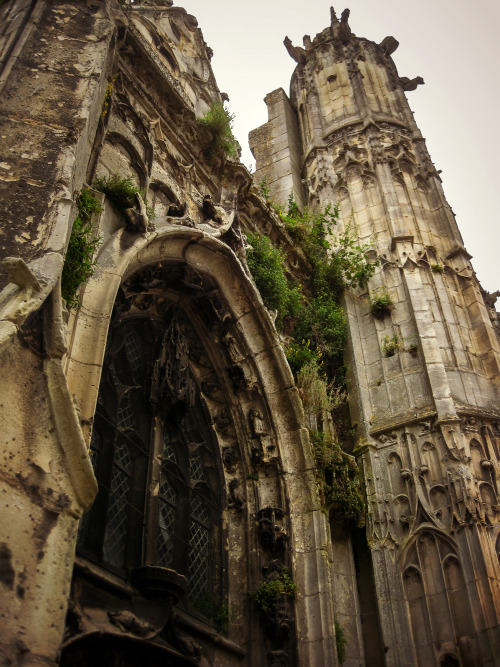 photoencounters:  L’église Saint-Pierre de Senlis. Senlis, France. Photos by Amber Maitrejean (#1) The western facade of the church was completed in 1516. (#5) The south turret staircase, crowned by pinnacles has access to the roof. 
