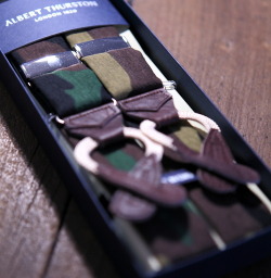 fashionwear4men:  The Camo Braces from Albert Thurston are available in Lander… http://landerurquijo.tumblr.com/post/72454000904