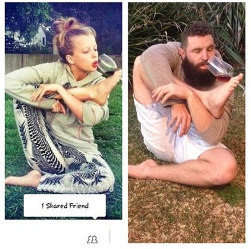 iraffiruse:  Guy goes on tinder and copies pics