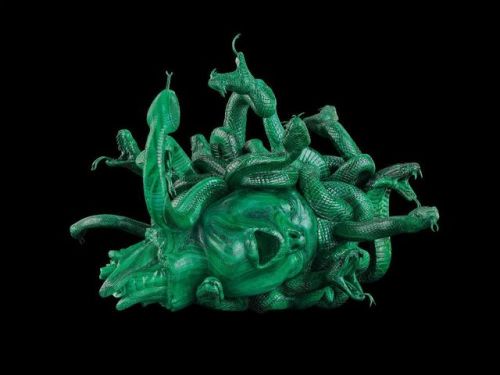 lostincitylight:Damien Hirst, The Severed Head of Medusa, 2017.