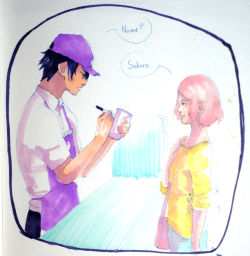 jaz-draws-stuff:  In Coffee Shop AU Sasuke