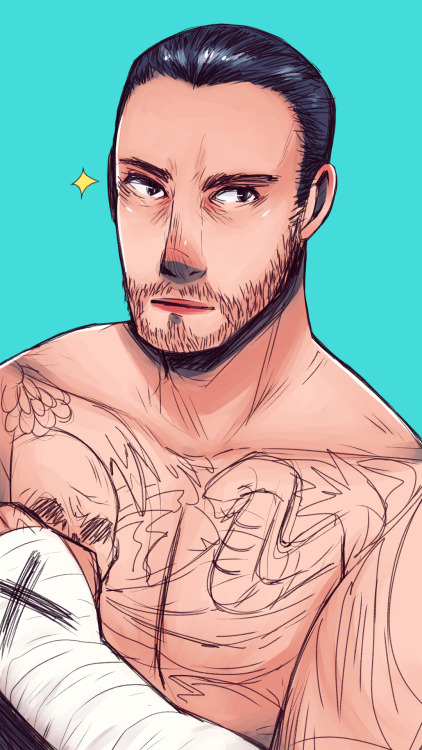 I painted CM Punk for my boyfriend and as a sample for commissions. I’m going to open commissi