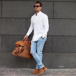 manandbag:  Love the combo from @sandroisfree  #ManAndBag  Showcasing Men’s Accessories and Style.  Not all pics belong to us unless stated. Email us for feature enquiries.  Follow us on Facebook, Twitter &amp; Tumblr: ‘ManAndBag’  #MensWear #ManBag