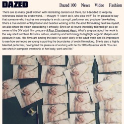 Overjoyed to have been nominated by @erikalust for the ‘Next generation of female artists’ feature on Dazed : http://www.dazeddigital.com/artsandculture/article/28922/1/here-is-the-next-generation-of-female-artists  Going to print it out and pin it