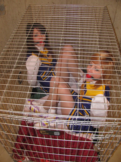 dicks-bondage-babes:  Shelly and Cindy are not gong to make it to cheer practice today.