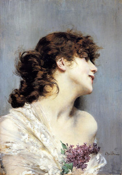 artbeautypaintings:  Profile of a young woman
