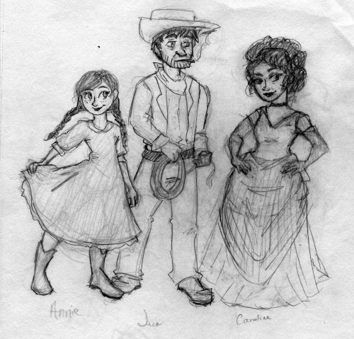 doodlediddydaisy: Sketch of the Bartons. Annie has a bit of a new look. Haven’t drawn the