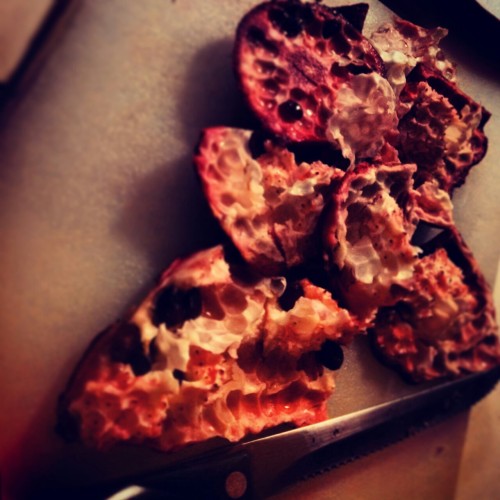 In which I used Instagram to turn my pomegranate prep into something a little more sinister looking.