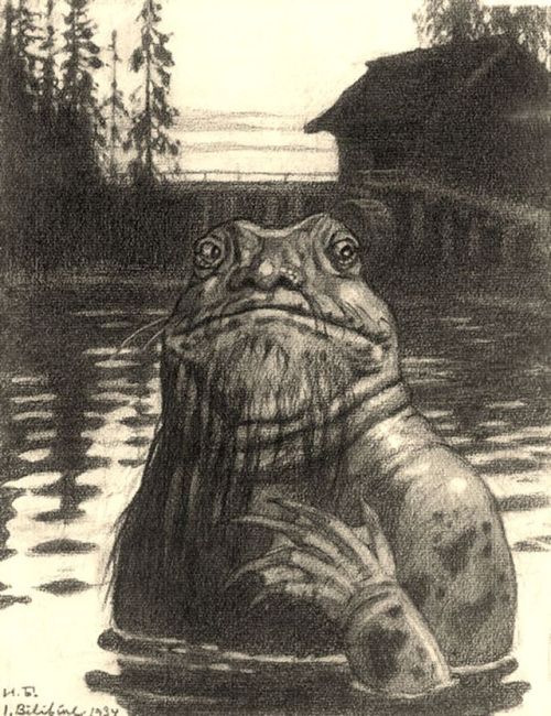 russianfolklore: “Vodyanoy” by Ivan Bilibin. In slavic mythology vodyanoy is a male wate