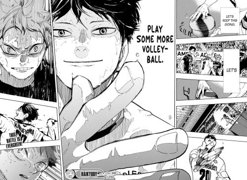 The reason I love Haikyuu so much, and why imo it's the best sports manga/ anime is because it portrays so well what it is to be an athlete. And it's  not just