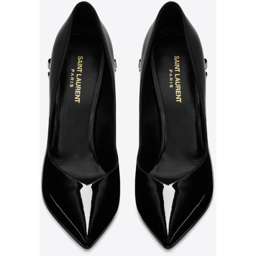 Saint Laurent Classic Paris Skinny 105 Escarpin V Bow Pump ❤ liked on Polyvore (see more heels stile