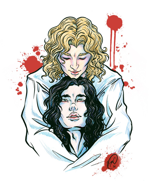  Recently completed art of Lestat and Louis, done as a birthday gift for cryptidcasanova on Instagra