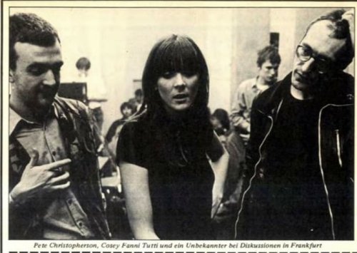 Peter Christopherson and Cosey Fanni Tutti / Throbbing GristleFrankford Germany 1980 from Sounds Mag