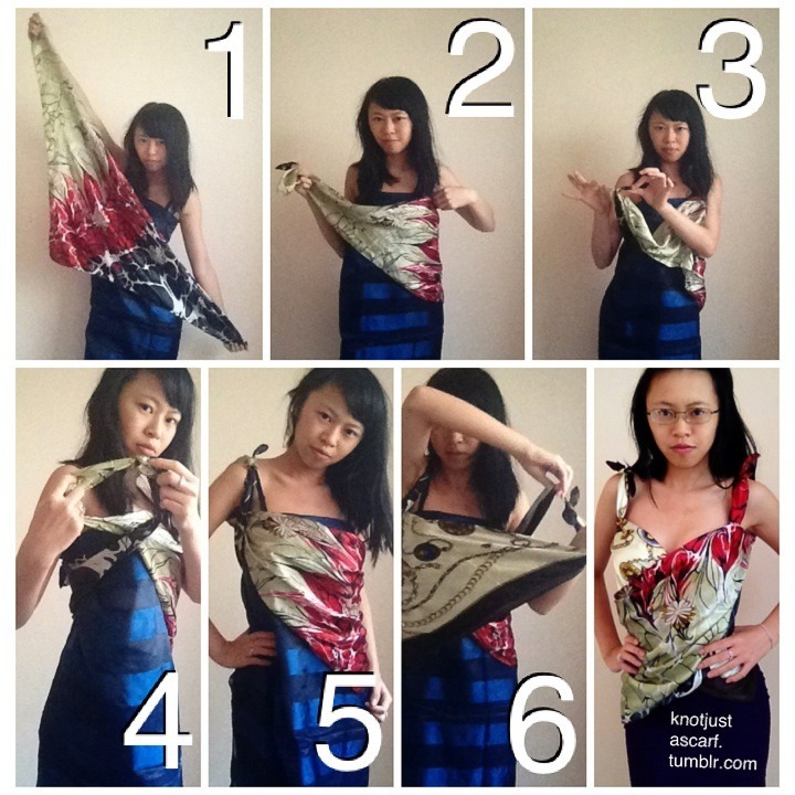 OUTFIT: 5 WAYS TO TIE A SMALL SILK SCARF