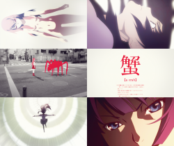 crofesima:  ✂ Bakemonogatari:  Hitagi Crab  Senjougahara Hitagi is regarded as a so-called weak girl in the class. She doesn’t seem to have any friends. Not even one person. Of course on the other hand, you can’t say that she’s being bullied.