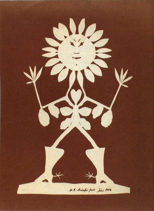 gazophylacium:Hans Christian Anderson, Sunflower, papercut.