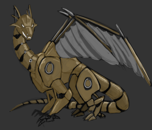 Just finished this commission for a golden dragon construct from a friend of mine.This was a ton of 