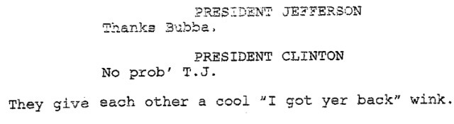 heyitsbumblebri:  Just some gems from the original NatM2 script. I especially love