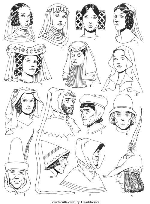 cukibola:princesslibs:sartorialadventure:14th- and 15th-century medieval fashions by Tom TierneyOh!!