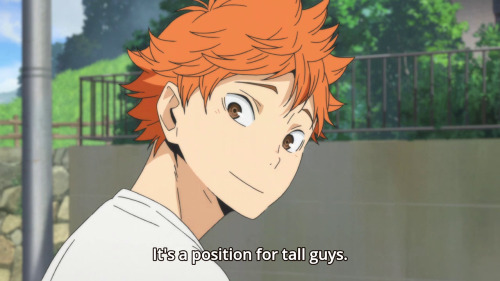 historia-reiiss:  This kid breaks my heart. Look at him being all excited “I’M A MIDDLE BLOCKER that’s so cool, i’m so happy”, but two seconds later his insecurity kicks in and he’s sure that’s what kenma, or anyone else, must think, that