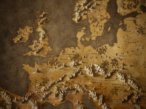 callumogden: Map of Europe in a Fantasy Tolkien Style I’ve been making a few of these style ma