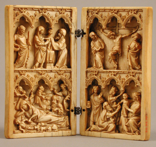 Diptych with Scenes from the Life of Christ, Medieval ArtMedium: Ivory with metal mountsTheodore M. 