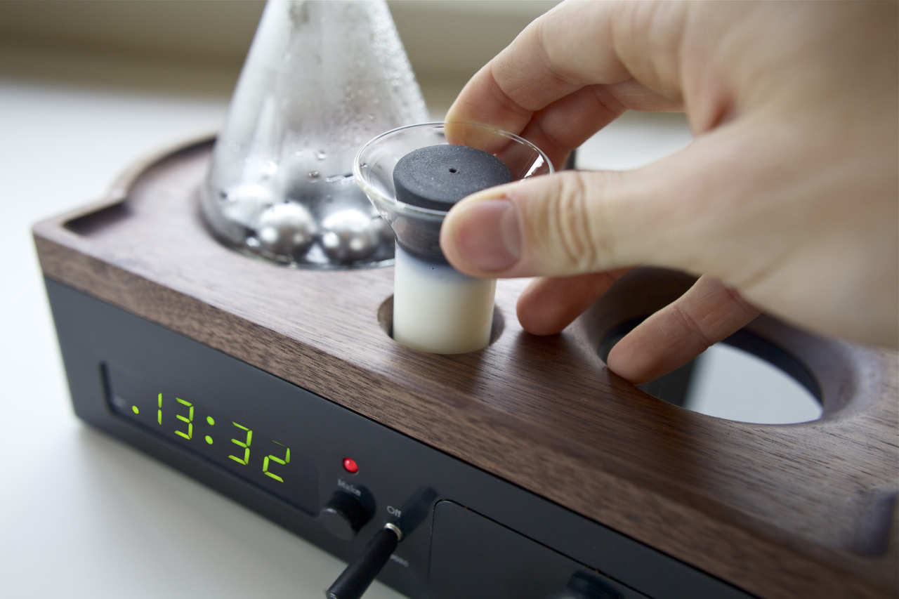 The Barisieur is an alarm clock and coffee brewer. It eases the user into the day