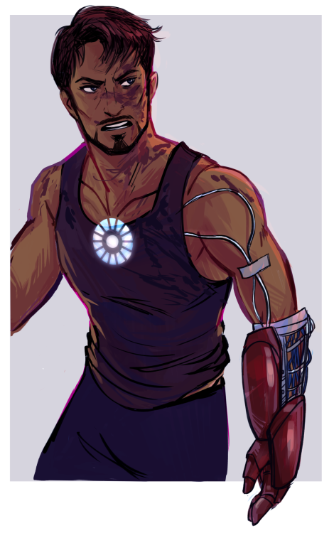offtide:finished tony stark for the follower giveaway! (the request was for a dirty+greasy, angry to