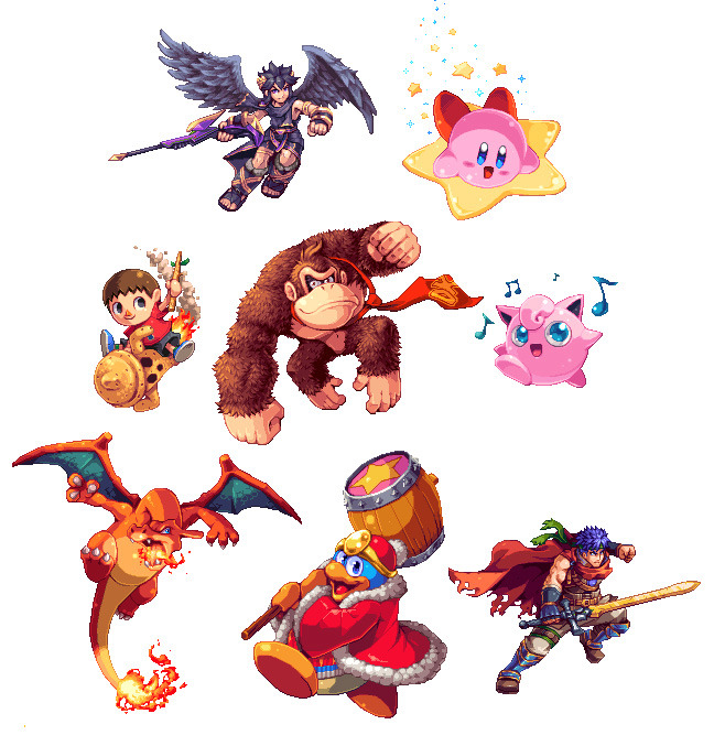 gaymerwitttattitude:  Super Smash Bros Wii U/3DS: Pixelart and Illustrations by