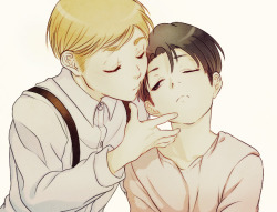 cherrymoyaya:  Some cute smol bbs for today coz the eruri feels are so strong rn (。┰ω┰。)   